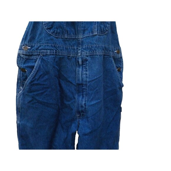 Vtg 90's USA Works 9 Pkt Bib Overalls 38x28 Blue Denim Farm Carpenter Work Wear - Picture 3 of 7
